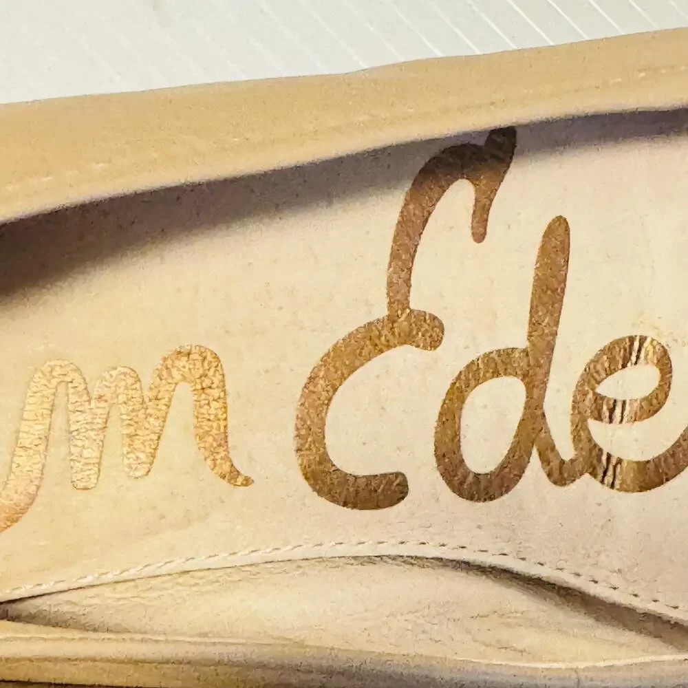 Sam Edelman Shoes Womens 6.5 Beige Leather Ballet Flats Comfort Classic Slip On - Picture 10 of 12